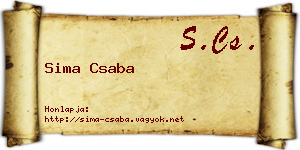 Sima Csaba névjegykártya