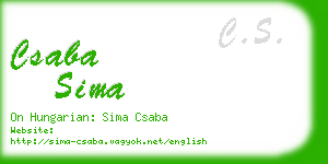 csaba sima business card